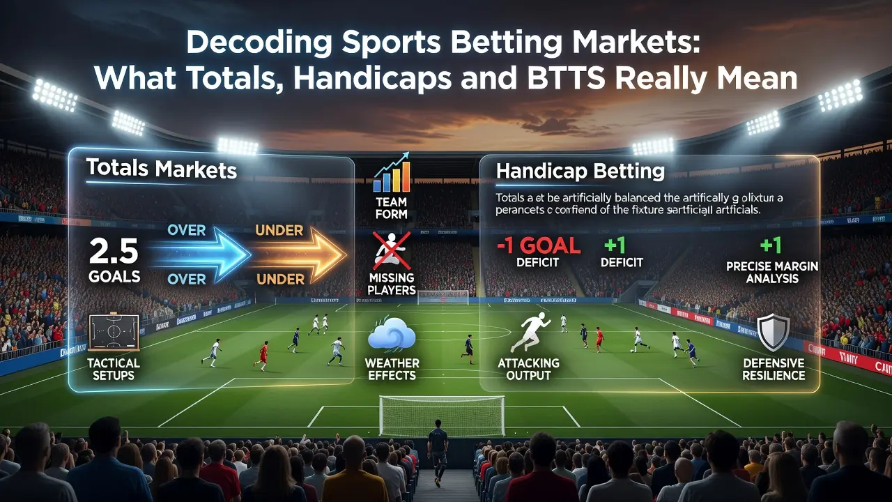 Decoding Sports Betting Markets: What Totals, Handicaps and BTTS Really Mean
