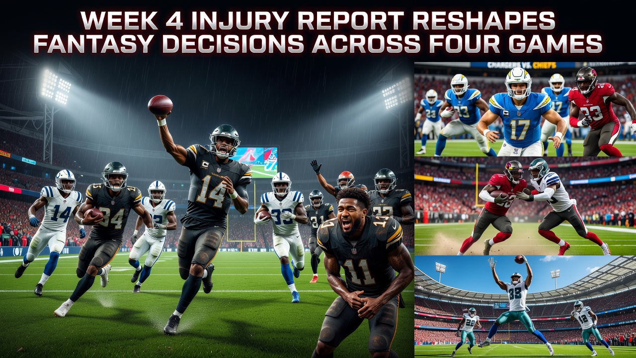 Week 4 Injury Report Reshapes Fantasy Decisions Across Four Games